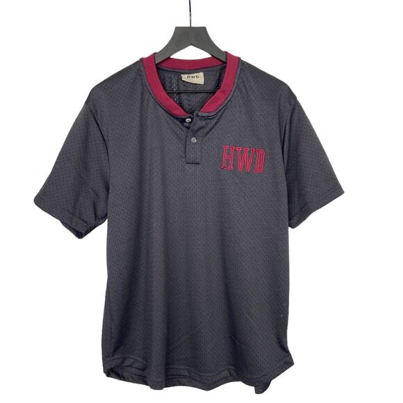 HWD Halfway Dead Mesh‎ 23 Jersey Charcoal Gray Maroon Mens Womens Size Large - Picture 1 of 8